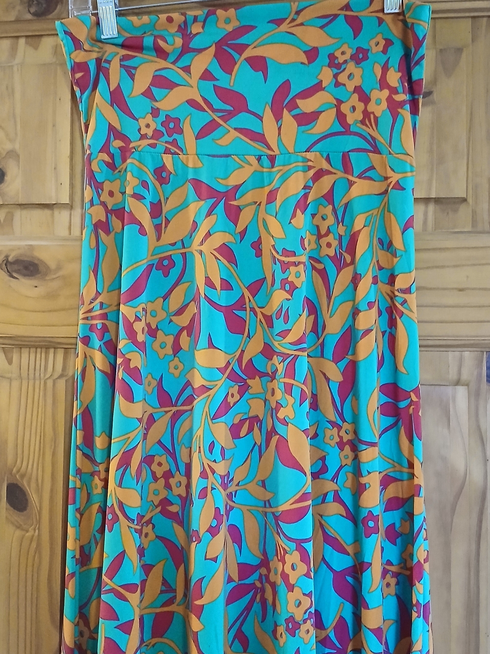 LuLaRoe Maxi Skirt Soft Green, Orange, Magenta Floral Print
